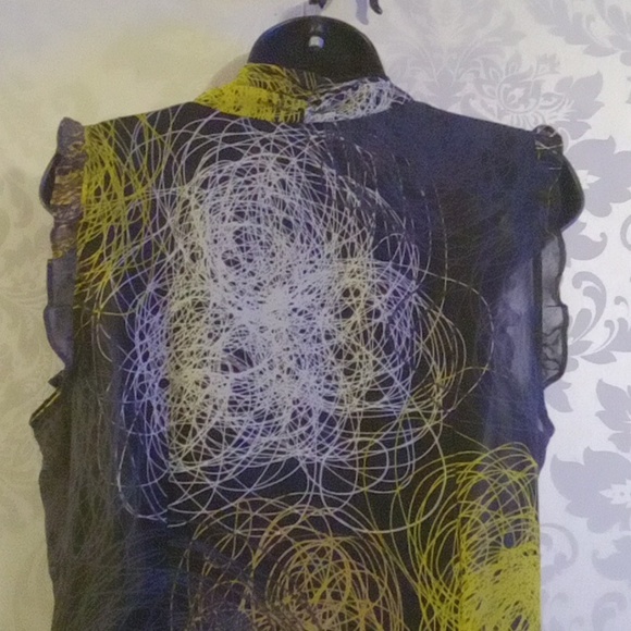 Chic Multicolor Sheer Women's Blouse - Picture 4 of 5